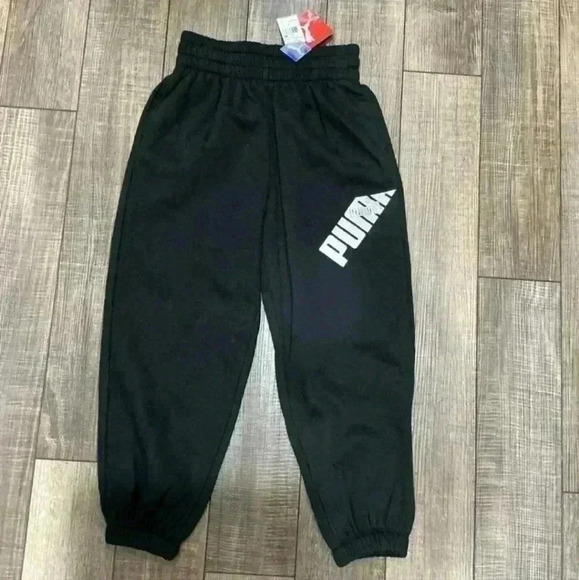 Girls Puma Sweatpants Size Medium Black Holographic - Picture 1 of 4